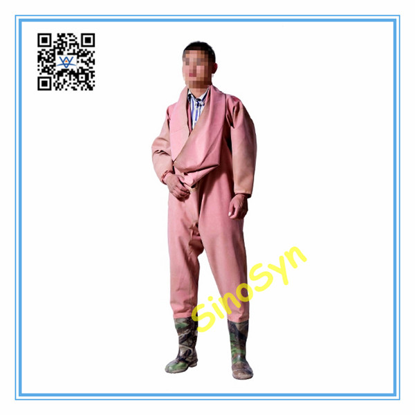FQ1714 670 Camouflage Pattern Rubber Closed Coverall Underwater Fishery Mens Safty Protective Overall Suits --Light Red